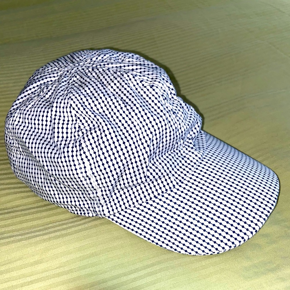 Catya Cotton SnapBack baseball hat blue white print nautical made in italy beach